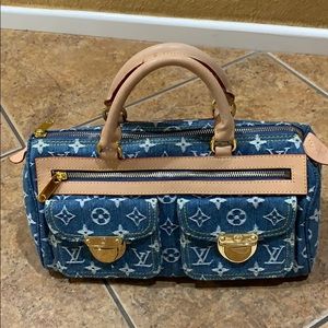 Louis Vuitton denim tote purse